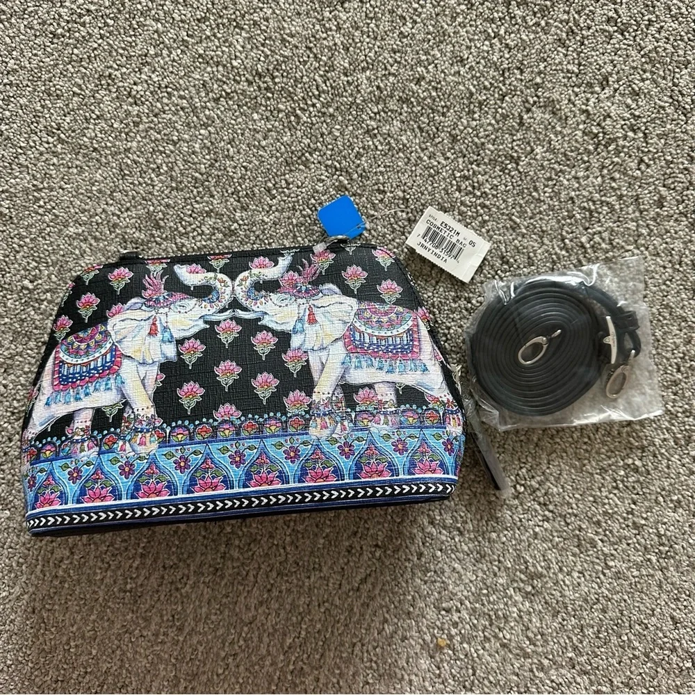 Brighton Journey to India Elephant Cosmetic Makeup Bag With Strap